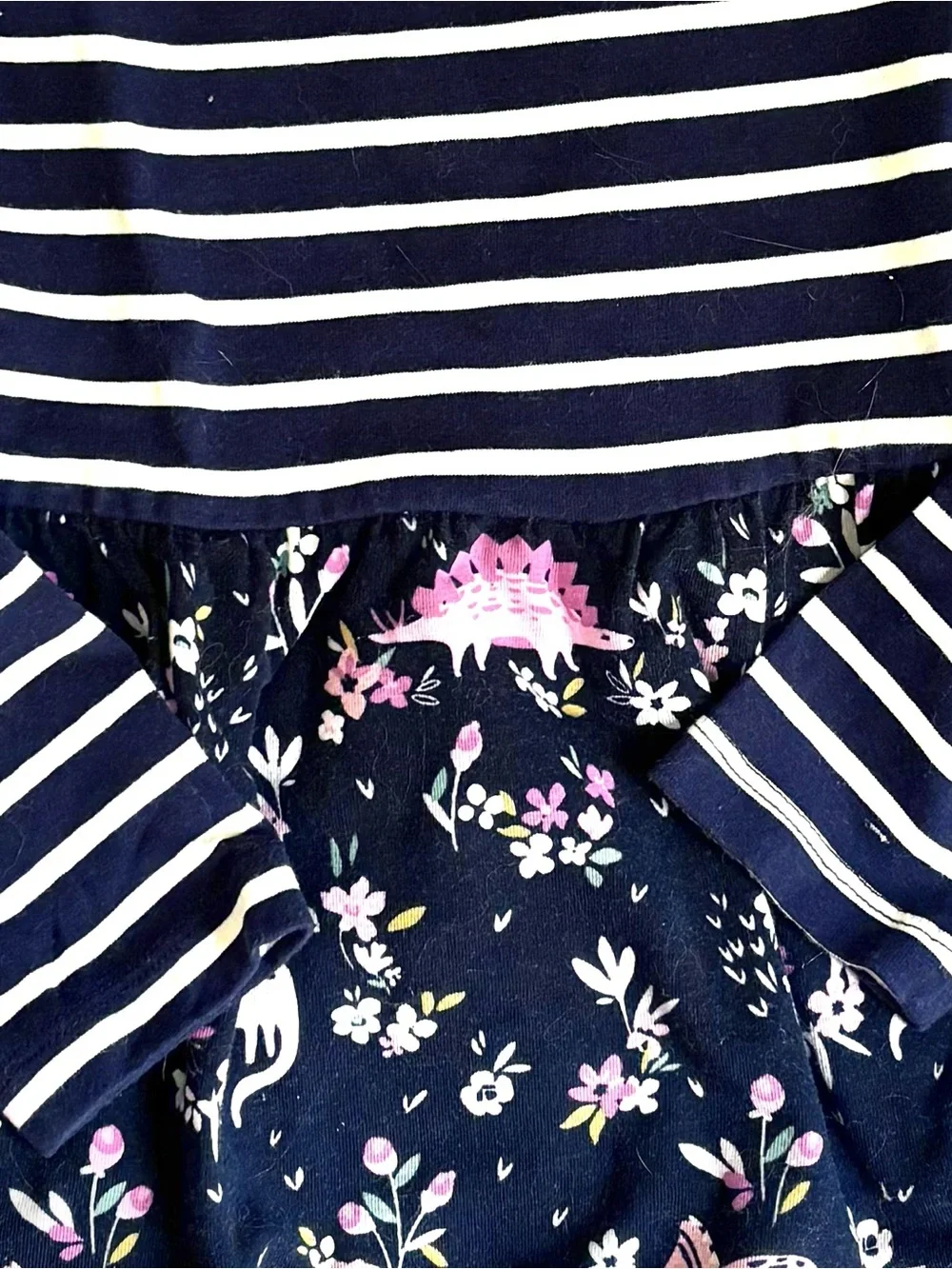 EUC Rumi & Ryder A Line Striped Dinosaur Dress Size 4/5